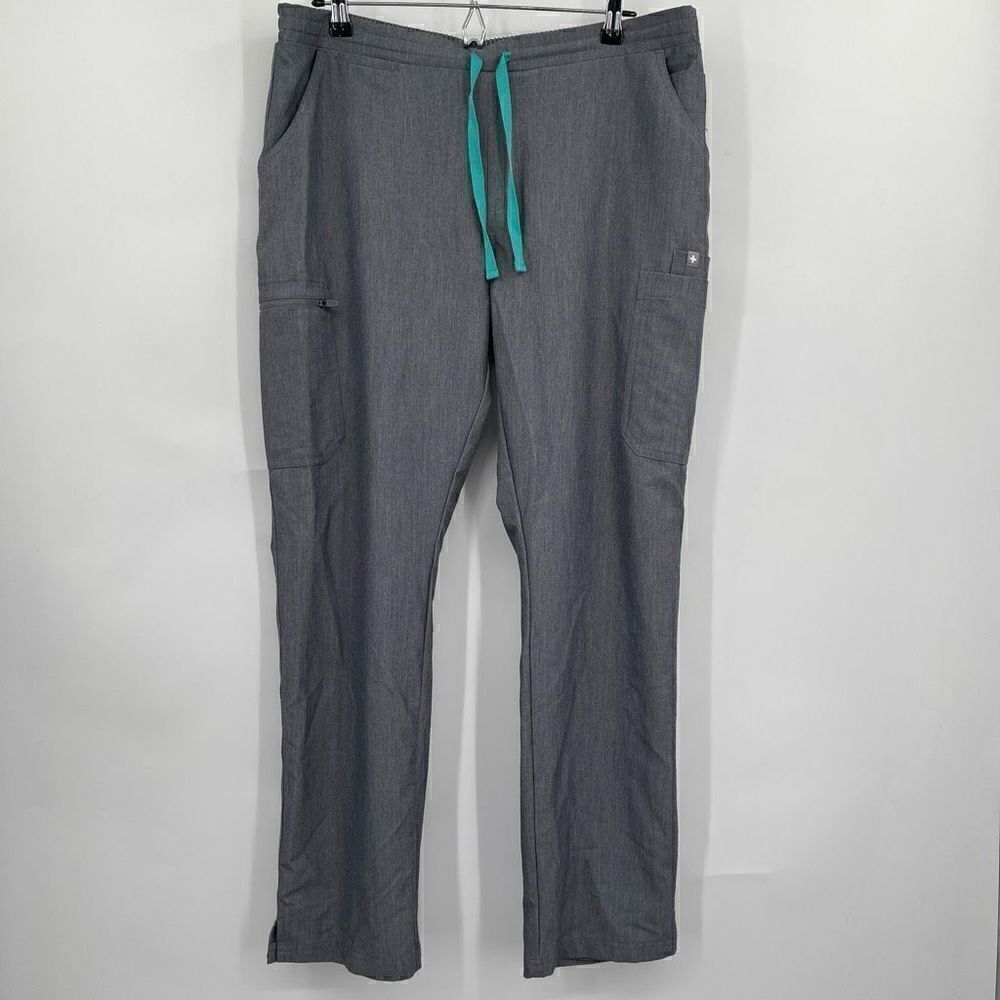 Figs Gray Technical Collection Polyblend Drawstring Scrub Pants Size Large